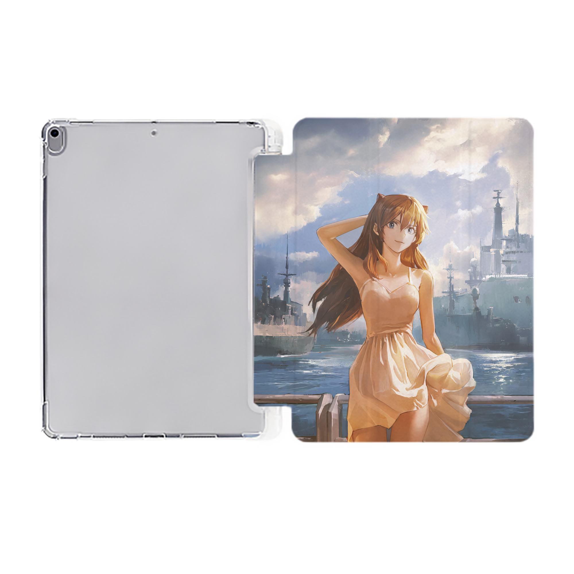 （画像用） EVA 新世紀エヴァンゲリオン IPad ケース ペン収納付き 三つ折りスタンド PUレザー×シリコン 対応機種9.5/10.5/10.9インチ